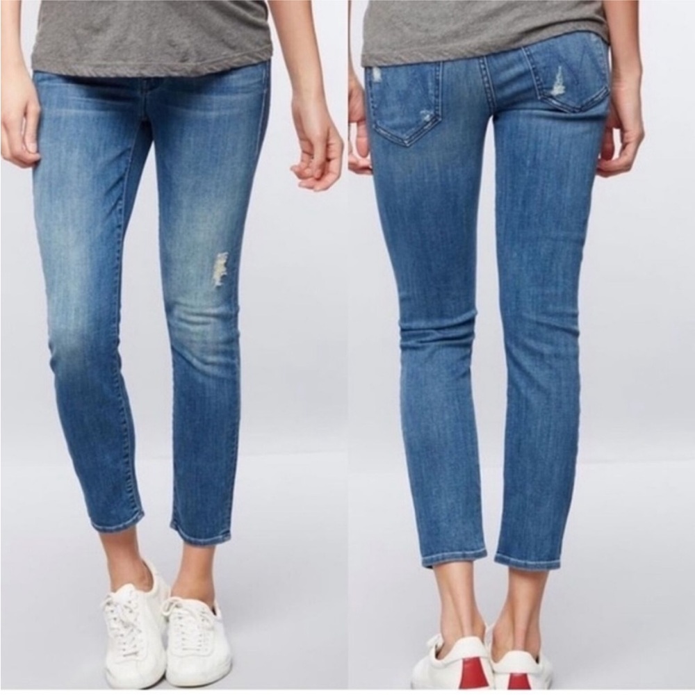 Mother Maternity The Looker Crop Jeans in Graffiti Girl Stretch Skinny Size 29